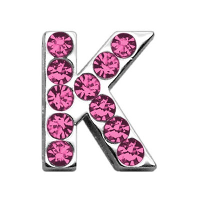Mirage Pet Products 1805 34K .75 in. 18mm Pink Letter Sliding Charms K .75 18mm