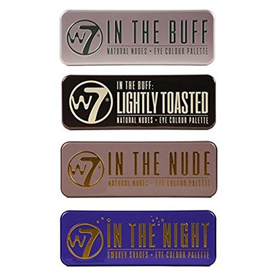 W7’s Ultimate Eyeshadow Collection with Natural Nudes and Smokey Shades - Four Gorgeous, 12-in-1 palette sets: Colour Me Buff + Colour Me Nude + In The Night + Lightly Toasted