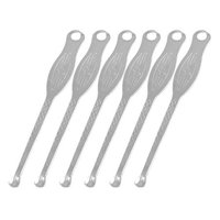 Silver Tone Metal Ear Pick Cleaner Ear Care Tool 6 Pieces