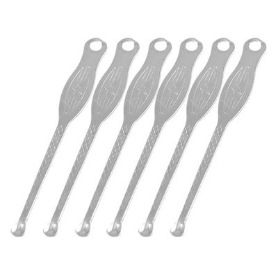 Silver Tone Metal Ear Pick Cleaner Ear Care Tool 6 Pieces