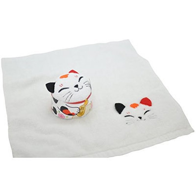 Couture Towel CT-TPMN001401 14 x 13 in. Maneki Neko Towel White & Multicolor