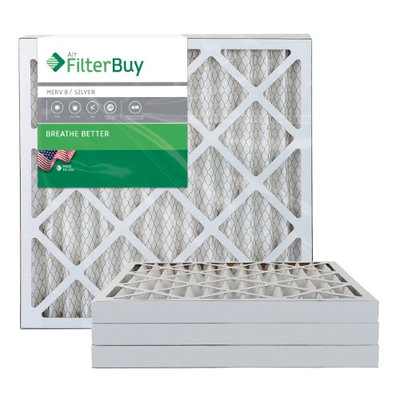 AFB Silver MERV 8 18x20x2 Pleated AC Furnace Air Filter. Filters. 100% produced in the USA. (Pack of 4)