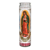 Religious Candles 8 Inch Virgin of Guadalupe Pink