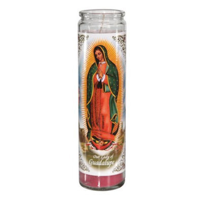 Religious Candles 8 Inch Virgin of Guadalupe Pink