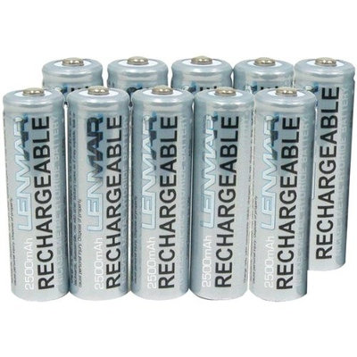Rechargeable AA 10 Pack 2500 mAh Batteries by Lenmar