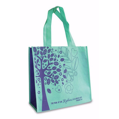 Eco Tote-Tree Of Life-Teal w/Purple