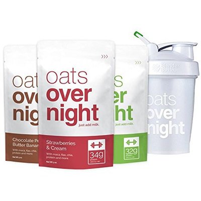 Oats Overnight with BlenderBottle (3oz per pack) High Protein/Low Sugar