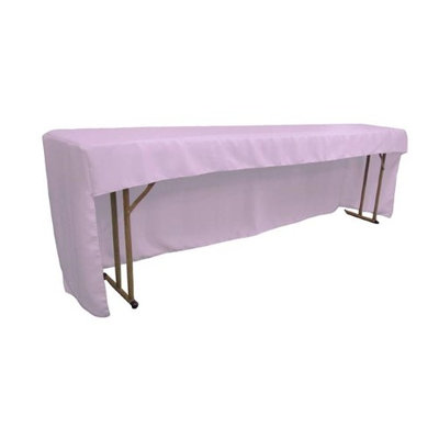 LA Linen TCpop-OB-fit-96x18x30-LilacP45 Open Back Polyester Poplin Fitted Tablecloth for Classroom Tables Lilac