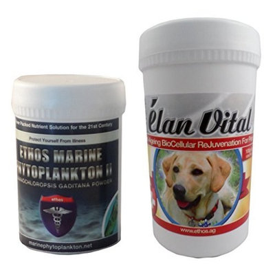 Ethos 100% Pure Elan Vital for Pets - 100g Powder Plus 30g 100% Pure Marine Phytoplankton Powder
