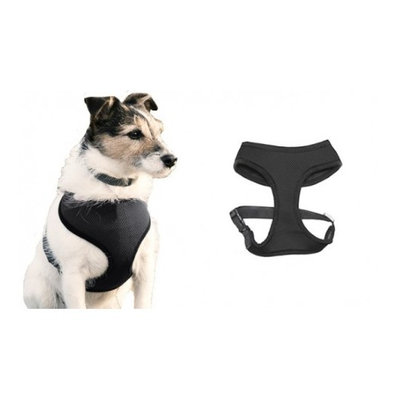 Medex 2 Layer Adjustable Added Dog Friendly Vest Harness By Animal Heaven-Color Black- Size Small