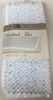Brown's Linens And Window Coverings Anti Slip Vinyl Straw Grass Massage Bathtub Mat - White