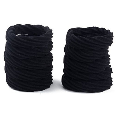 Prettyou 10 Pieces Korea Style Wide Hair ties No Crease Effortless Pony Hair Holder elastics Fashion Accessories for Women