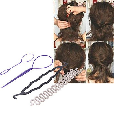 UltaBuild(TM) New 3 Kinds Magic Hair Styling Accessories Set Hair Pin Bun Maker Hair Braiding Twist Styling Tool for Women Beauty