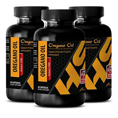 Weight loss - PURE OREGANO OIL EXTRACT 1500 Mg - Wild oregano herb - 3 Bottles 180 Capsules