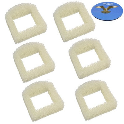 HQRP 6-Pack Foam Pre-Filter for Drinkwell Ceramic Lotus PWW00-13709 / DMLT-CER, Sedona PWW00-15417, Pagoda PWW00-13907 / PWW00-14289 Pet Fountains; PAC00-13711 / PAC00-13194 Repl. + HQRP Coaster