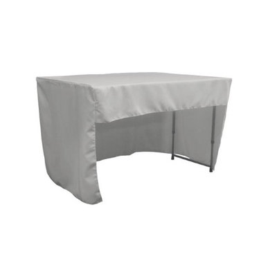 LA Linen TCpop-OB-fit-48x24x30-GrayLgtP41 1.42 lbs Open Back Polyester Poplin Fitted Tablecloth Light Gray