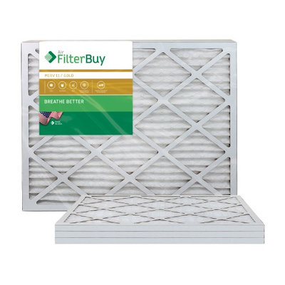 AFB Gold MERV 11 17.5x23.5x1 Pleated AC Furnace Air Filter. Filters. 100% produced in the USA. (Pack of 4)