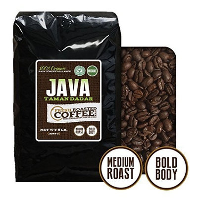 Organic Java Taman Dadar Coffee, Rainforest Alliance, Whole Bean Bag, Fresh Roasted Coffee LLC. (5 LB.)