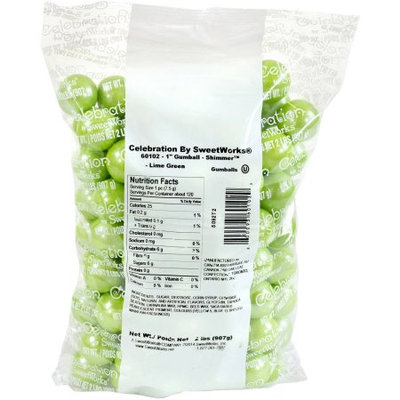 Sweetworks Lime Green Shimmer Gumballs: 2 lbs