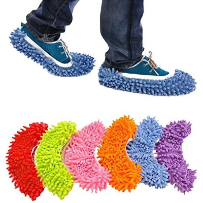 Kolylong Multi Function Mop House Clean Shoe Cover Floor Dust Cleaning Shoes Slipper