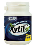 Epic Nutrition Epic Dental Xylitol Sweetened Gum Peppermint - 50 Pieces pack of 4