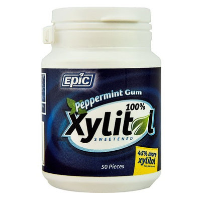 Epic Nutrition Epic Dental Xylitol Sweetened Gum Peppermint - 50 Pieces pack of 4