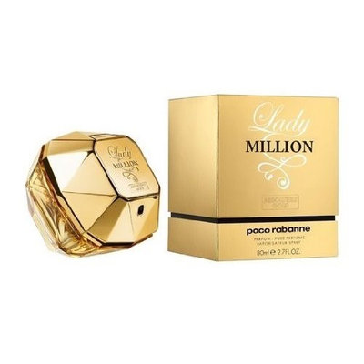 Paco Rabanne Lady Million Absolutely Gold by Paco Rabanne for Women: Pure Perfume Spray 2.7 Oz
