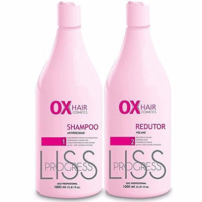 Ox Hair Brazilian Progressive Brush Progress Liss Kit 2 x 1000ml