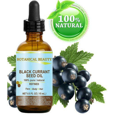 BLACK CURRANT SEED OIL. 100% Pure / Natural / Undiluted / Refined Cold Pressed Carrier oil. 0.5 Fl.oz. - 15ml. For Skin, Hair, Lip and Nail Care.