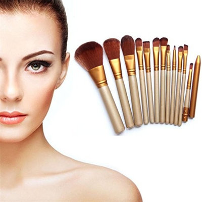 Sannysis Pro Makeup 12pcs Brushes Set Powder Foundation Eyeshadow Eyeliner Lip Brush Tool