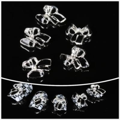 Nails gaga wholesale 100pcs White bowknot 3D Alloy Nail Art cute DIY decoration by CoCo-Shop