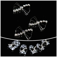 Nails gaga wholesale 100pcs Black bowknot 3D Nail Art decoration