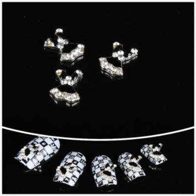 Nails gaga wholesale 100pcs 3D Black Dress Alloy Nail Art DIY Nail decoration