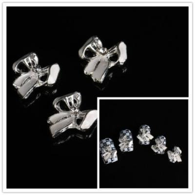 100pcs White bowknot 3D Nail art tip
