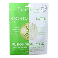 The Creme Shop - 2 in 1 Green Tea Latte Fusion Facial Sheet Mask - 1 Count