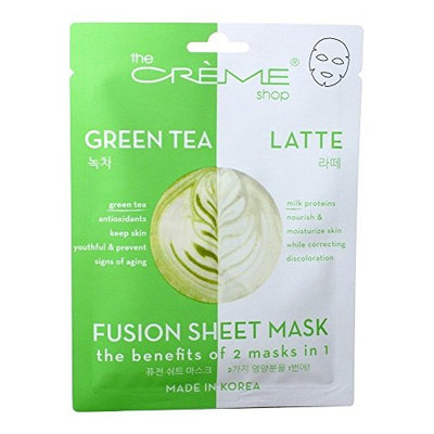 The Creme Shop - 2 in 1 Green Tea Latte Fusion Facial Sheet Mask - 1 Count