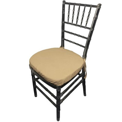 LA Linen PopChiavaryPadCover-Pk4-TaupeP13 Polyester Poplin Chiavary Chair Cushion Cover Taupe - Pack of 4