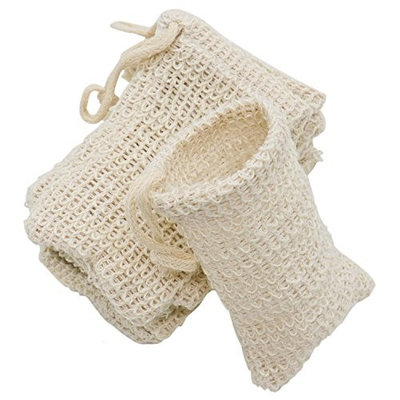 Buorsa Pack of 10 Exfoliating Natural Sisal Soap Bag Pouch Soap Saver