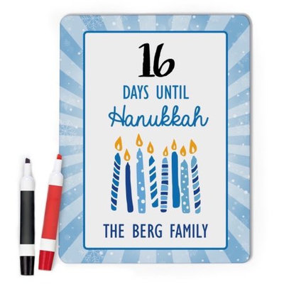 Monogram Online Hanukkah Countdown Custom Dry Erase Memo Board