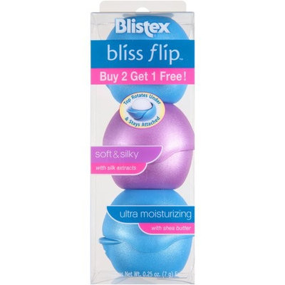 Blistex Bliss Flip Soft & Silky and Ultra Moisturizing Lip Balms, 0.25 oz, 3 count