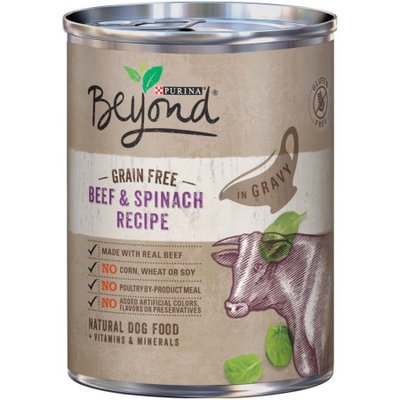 Purina Beyond Grain Free Beef & Spinach Recipe in Gravy Dog Food 12.5 oz. Can (Case of 12)