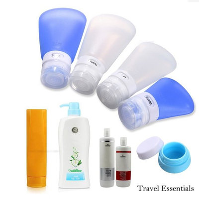 Large Silicone Travel Bottle Pack of 5 20/37/60/89ml Squeezable Portable Bottle with EVA Carry Bag MAEHE