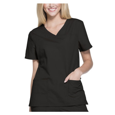 Women's Brushed Poplin V-Neck Scrub Top