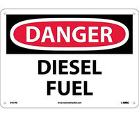 National Marker DANGER, DIESEL FUEL, 10X14, RIGID PLASTIC (Pack of 5)