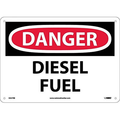 National Marker DANGER, DIESEL FUEL, 10X14, RIGID PLASTIC (Pack of 5)