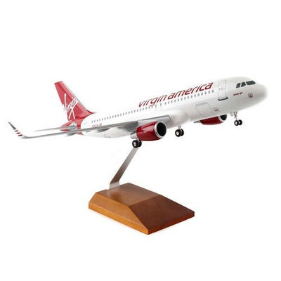 Skymarks Supreme SKR8325 1-100 Virgin America A320 with Gear & Wood Stand