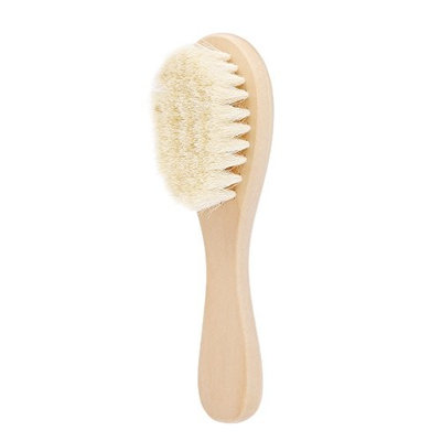Baby Hair Brush Comb Wooden Handle Newborn Baby Hairbrush Infant Comb Soft Wool Hair Scalp Massage