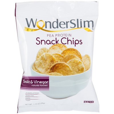 WonderSlim Pea Protein Snack Chips (10g) - Salt & Vinegar - Low-Carb Diet Healthy Protein Snack - Gluten-Free, Vegan (10 Bags)