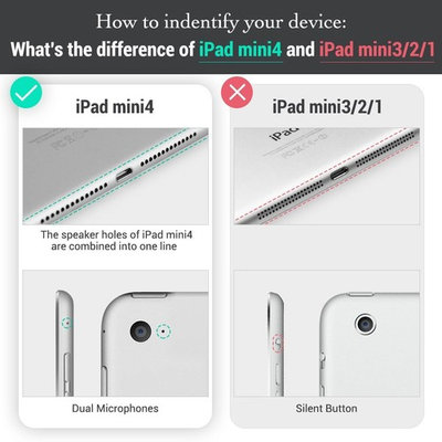 ESR iPad Mini 4 Case, Simplicity Series Premium Folio Case, Book Cover Design, Multi-Angle Viewing Stand, Smart Cover with Auto Sleep/Wake Function for Apple iPad Mini 4