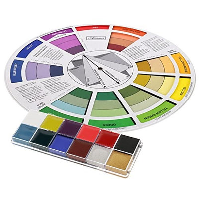 Dovewill 12 Color Temporary Tattoo Body Art Face Paint Pigment Painting Makeup Palette with Color Selection Board